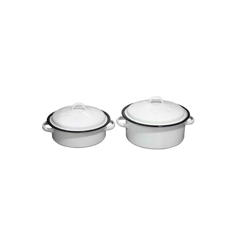 POS_118-27 Round Casserole (Medium - White)(Enamel) (5.0L) - Image 1