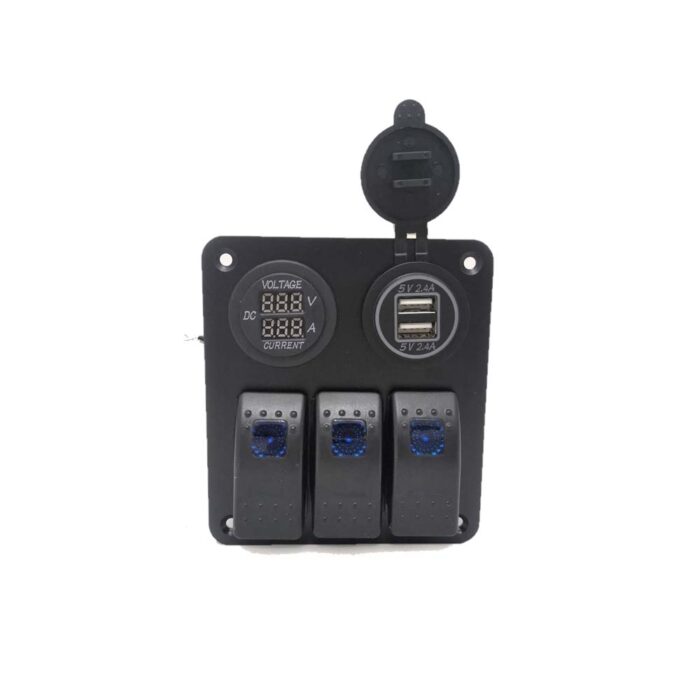 Lumeno Switch Panel (3) with 2 Sockets - Image 1