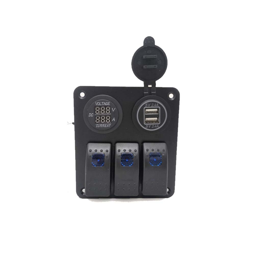 POS_LUMENO377 Lumeno Switch Panel (3) with 2 Sockets - Image 1