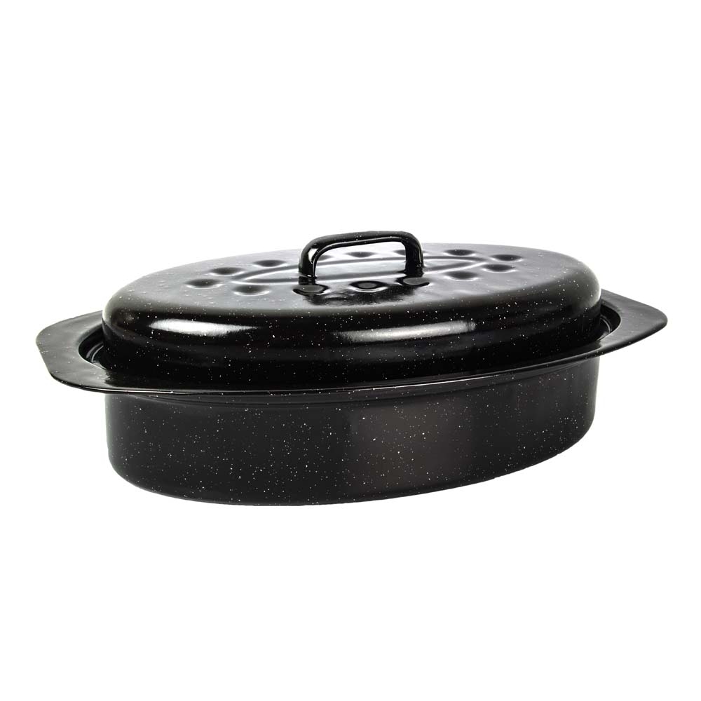 POS_V0418020 Oval Casserol Kaufmann 3L Enamel Coated with Lid 325X200X120 - Image 1